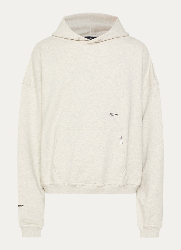 Represent Heren Owners club hoodie met logo in de kleur Zand, maat: M