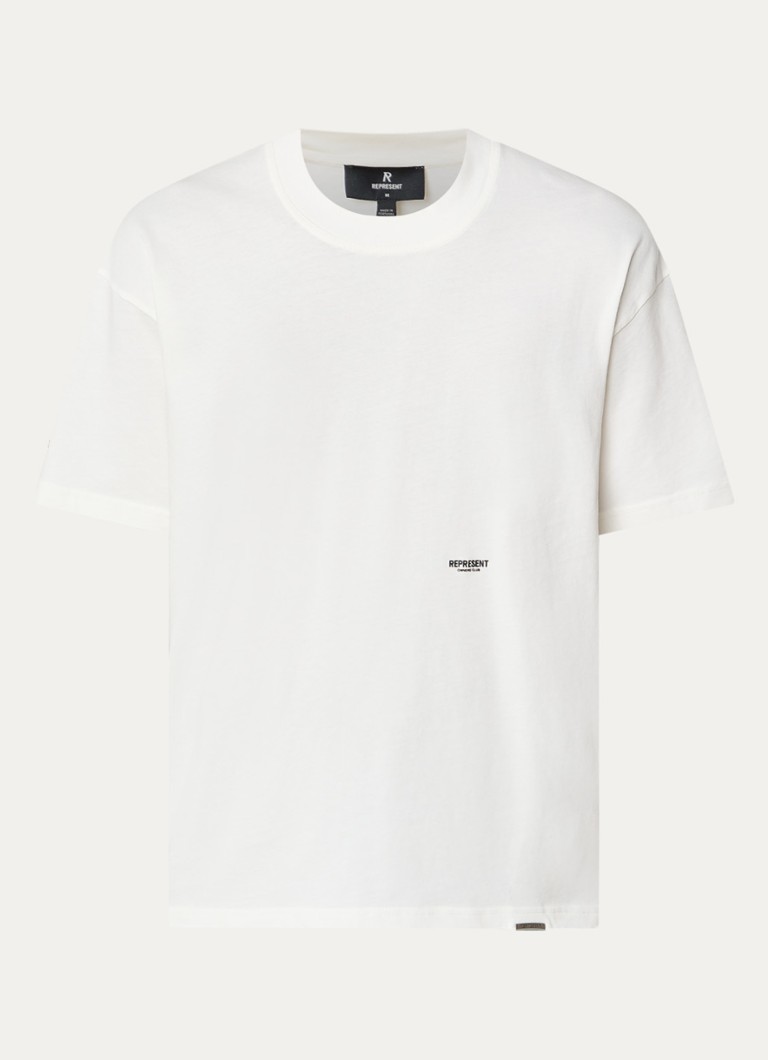 Represent Heren T-shirt met logo in de kleur Gebroken wit, maat: XL