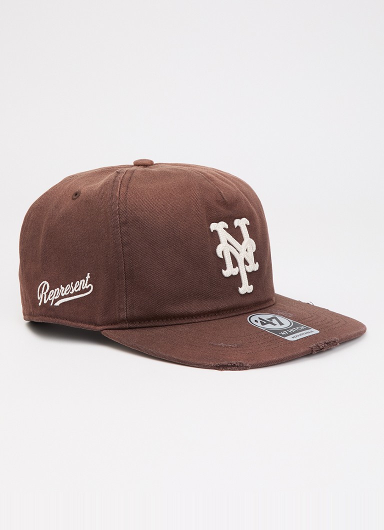 Represent Heren MLB New York Mets pet met logoborduring in de kleur Hazelnootbruin, maat: OS