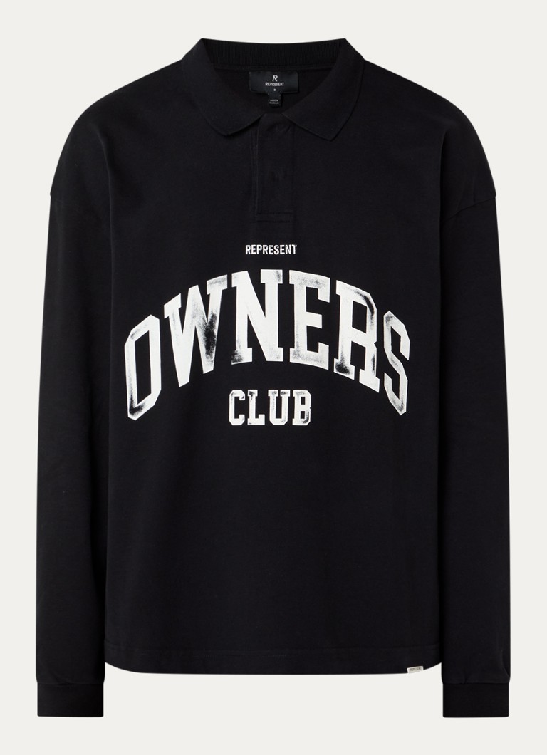 Represent Heren Regular fit polo met logoprint in de kleur Zwart, maat: S