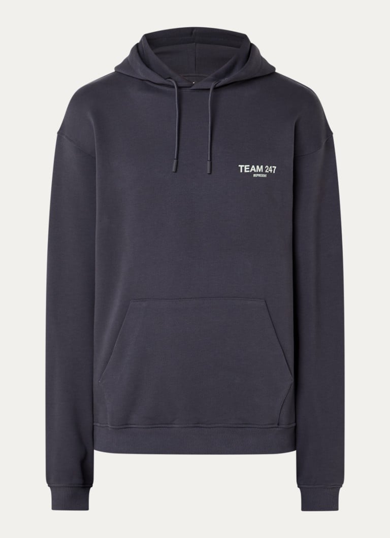 Represent Heren 247 hoodie met logo- en backprint in de kleur Antraciet, maat: M