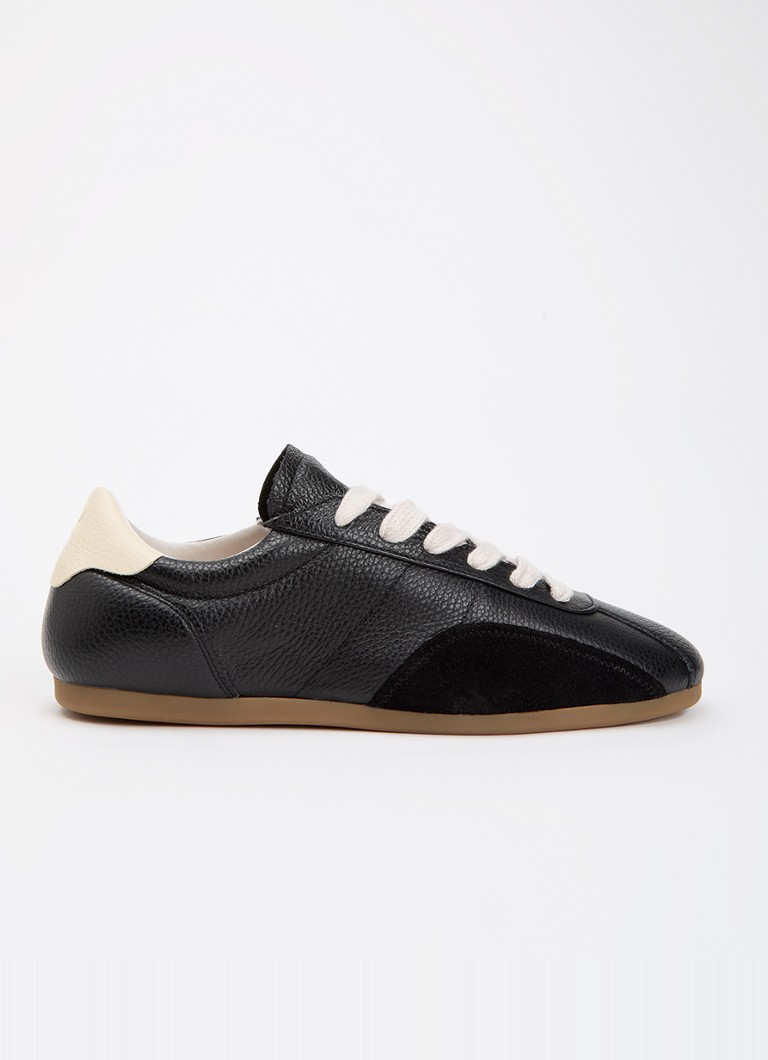 Represent Heren Low-Pro sneaker van leer met suède details in de kleur Zwart, maat: 42