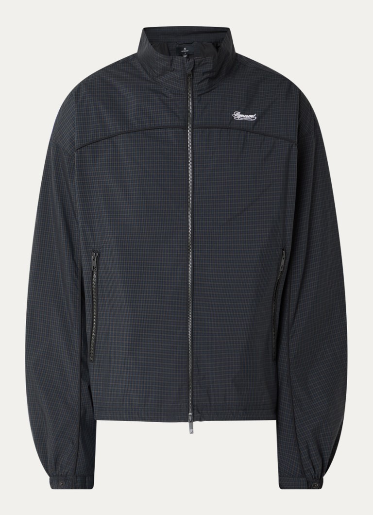 Represent Heren Riot jack met ruitdessin en steekzakken in de kleur Donkerblauw, maat: L