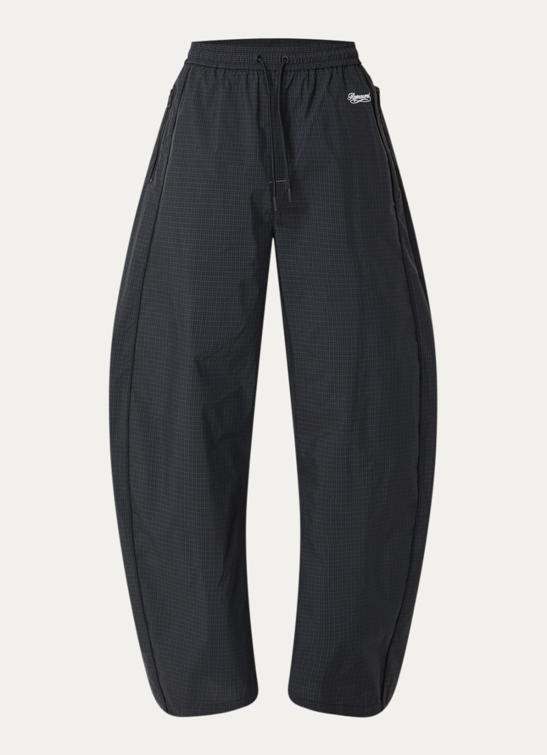 Represent Heren Riot wide fit broek met ruitdessin en steekzakken in de kleur Donkerblauw, maat: L