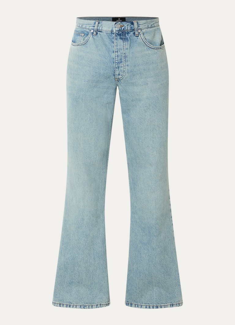 Represent Heren R6 flared jeans met lichte wassing in de kleur Indigo, maat: 34