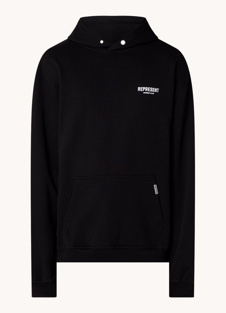 Represent Heren Owners Club hoodie met logo- en backprint in de kleur Zwart, maat: XS