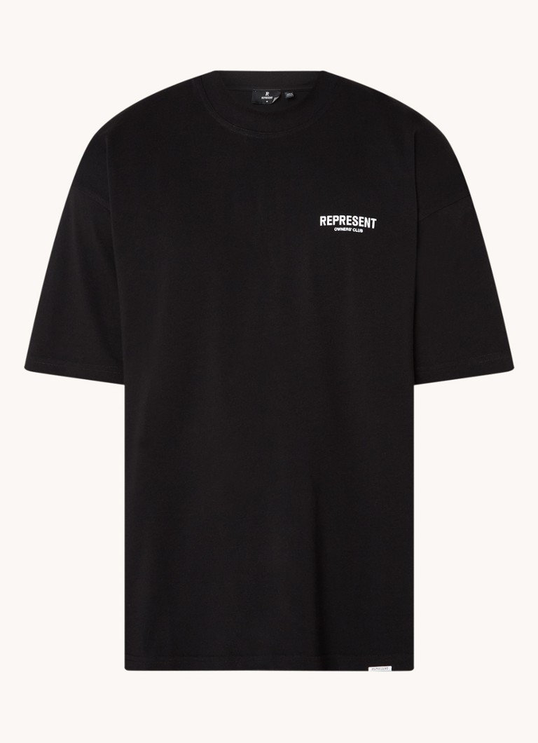 Represent Heren Owners Club T-shirt met logo- en backprint in de kleur Zwart, maat: XL