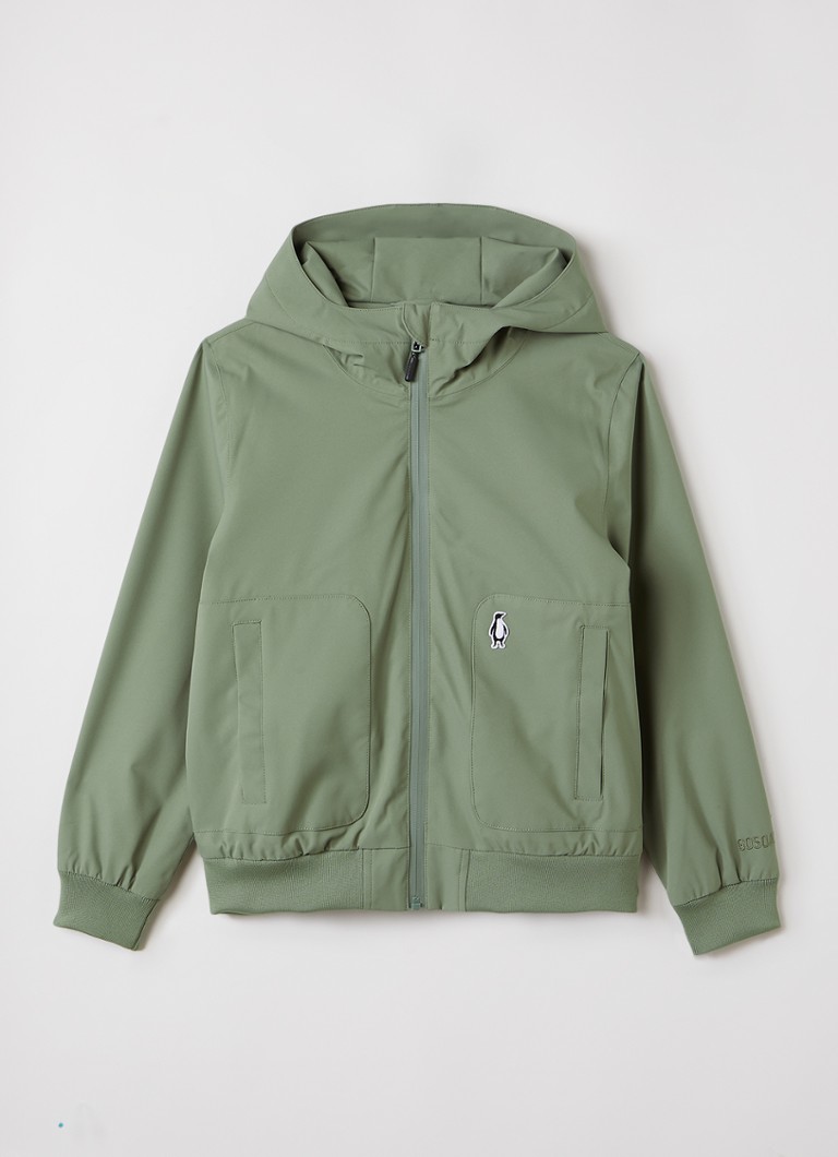 Gosoaky Jongens Blue Bird regenjas met logo in de kleur Olijfgroen, maat: 122-128