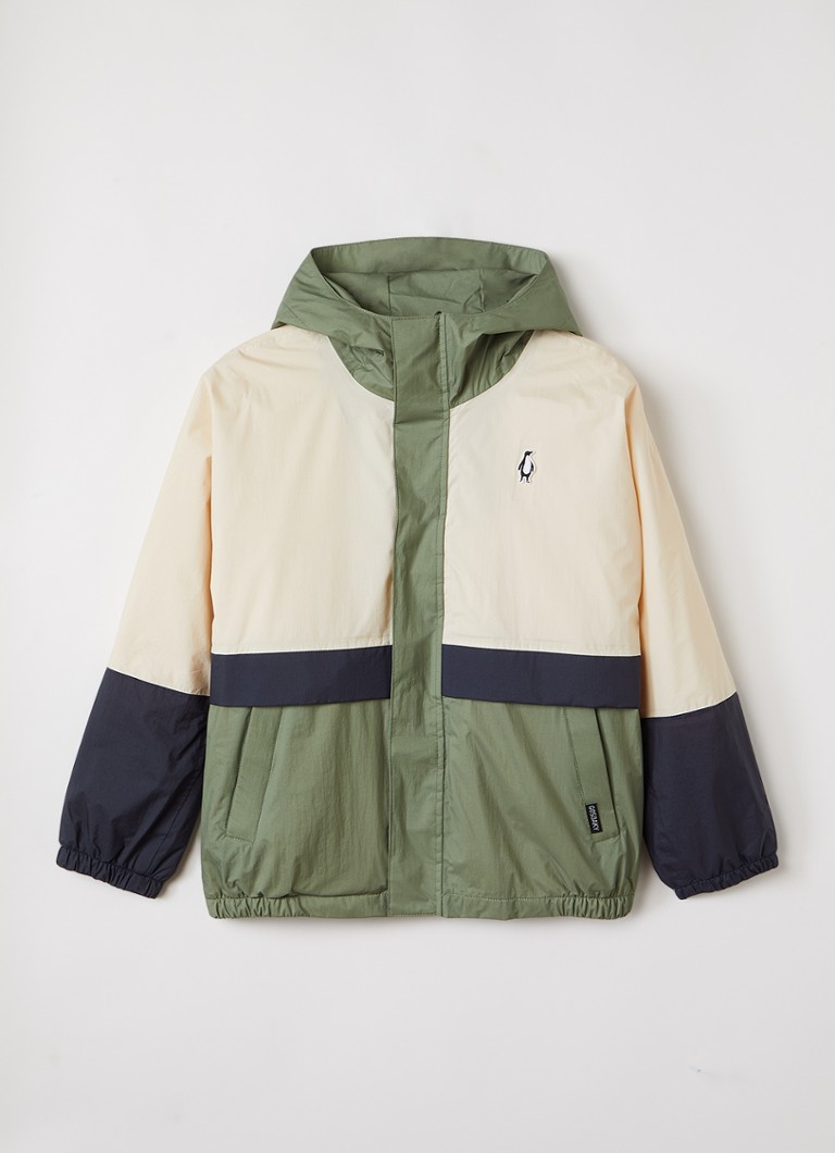 Gosoaky Jongens The Lion windjack met logo in de kleur Olijfgroen, maat: 122-128