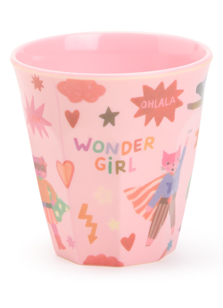 Rice Meisjes Kinderbeker 9 cm in de kleur Roze, maat: 250ml