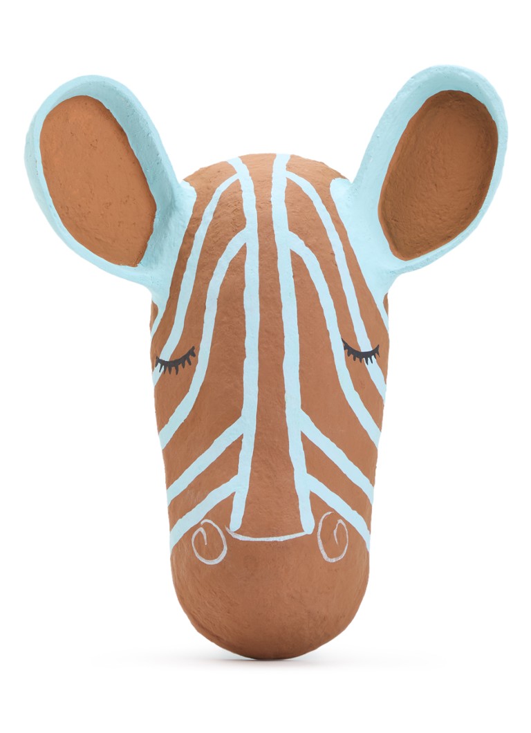 Rice Zebra wanddecoratie 29 cm Blauw - Deal
