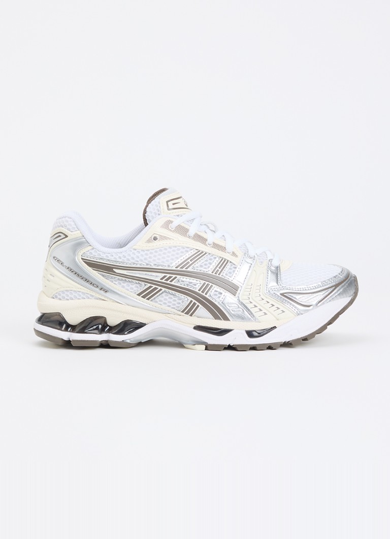 ASICS Dames Gel-Kayano 14 sneaker met mesh en metallic details in de kleur Wit, maat: 37.5