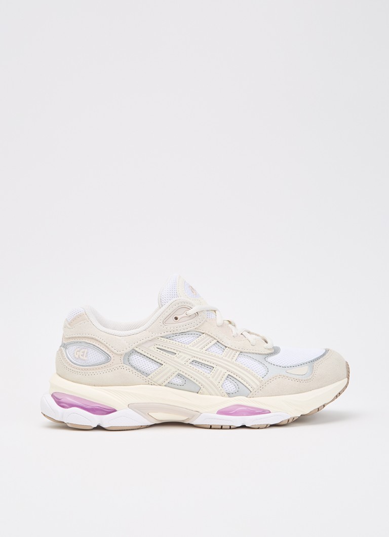 ASICS Dames Gel-Nyc 2.0 sneaker met leren details in de kleur Creme, maat: 38