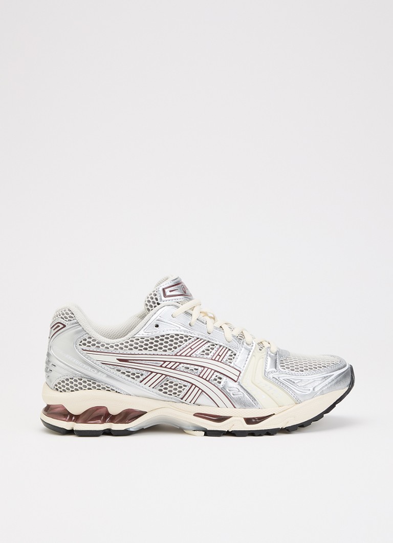 ASICS Dames Gel-Kayano 14 sneaker met mesh en metallic details in de kleur Ivoor, maat: 39