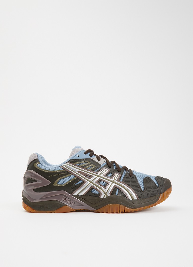 ASICS Dames Gel-Resolution 5 sneaker van mesh met metallic details in de kleur Donkerbruin, maat: 38
