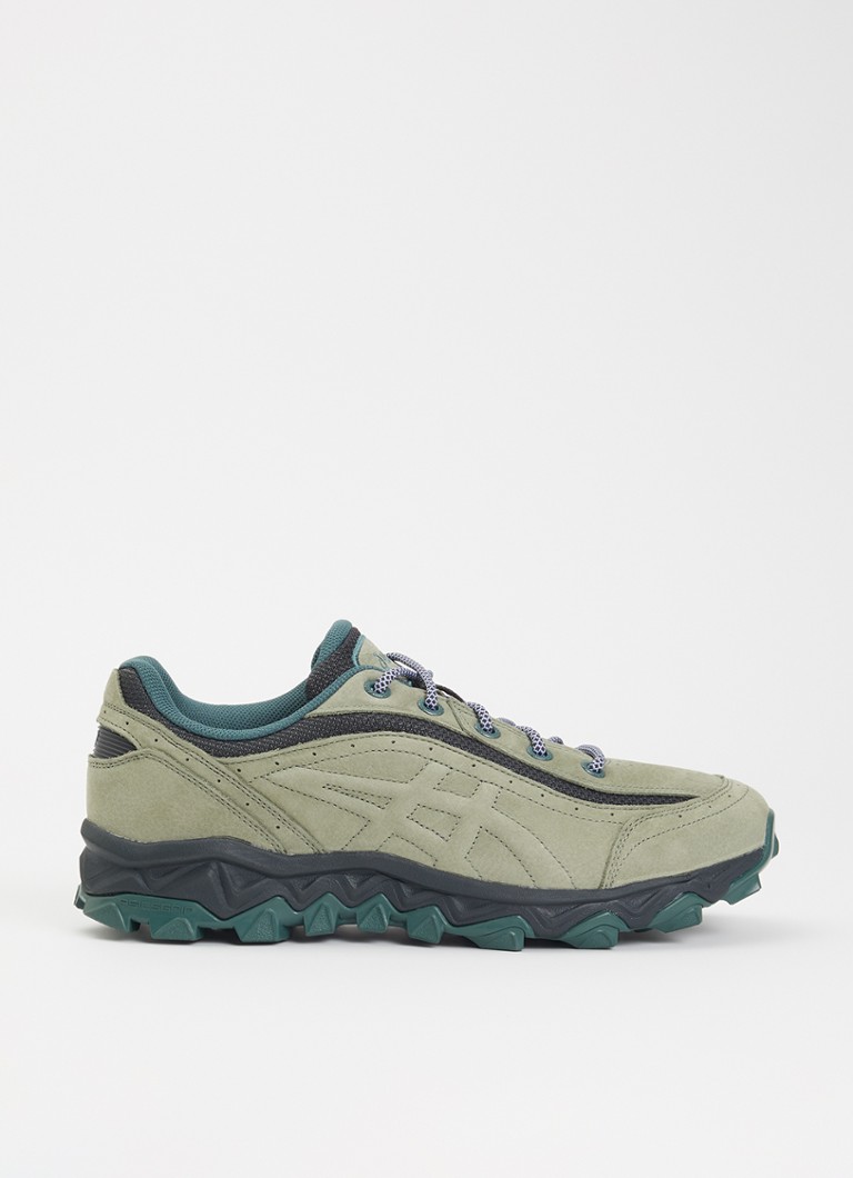 ASICS Heren Gel-Transcend sneaker van suède in de kleur Olijfgroen, maat: 42