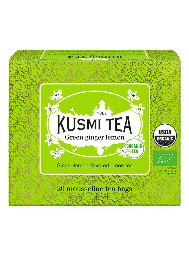 Kusmi Tea Green Ginger Lemon theezakjes 20 stuks Beige - Deal