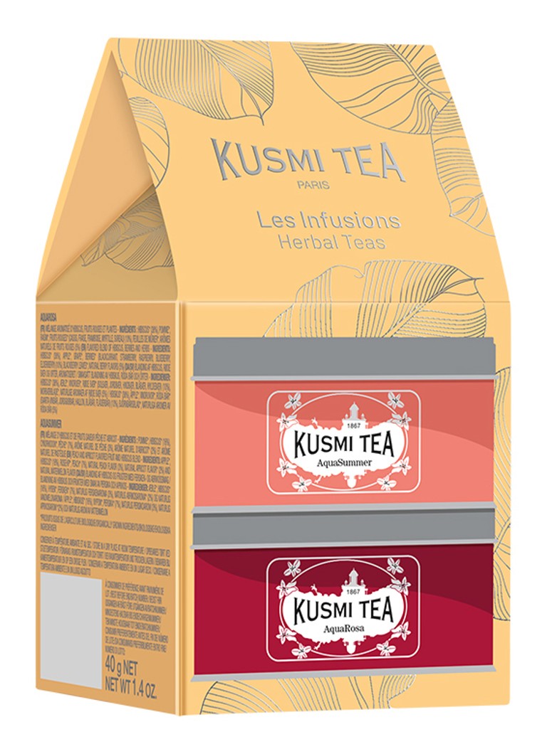 Kusmi Tea AquaRosa and AquaSummer losse thee 2 stuks in giftbox Beige - Deal