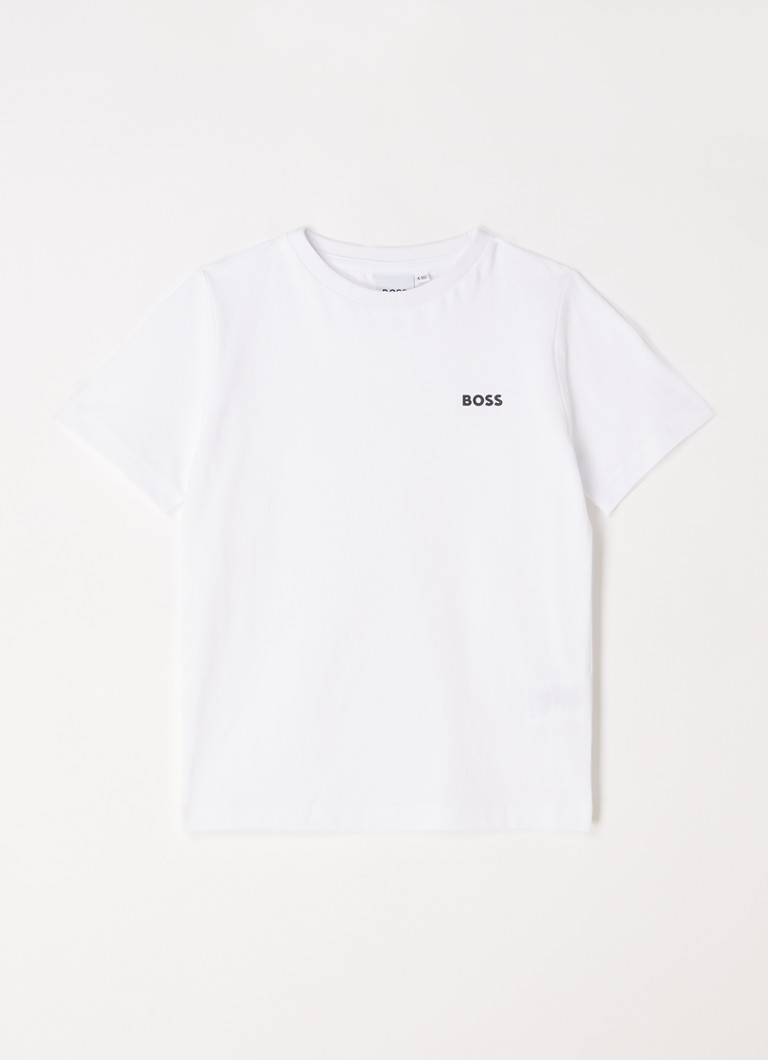 BOSS Jongens T-shirt met logoprint in de kleur Wit, maat: 164