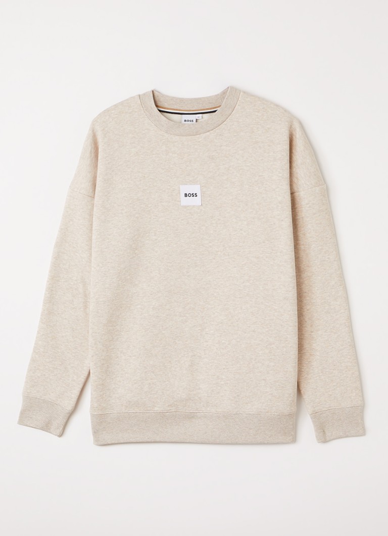 BOSS Sweater met logo in de kleur Beige, maat: 14J=164