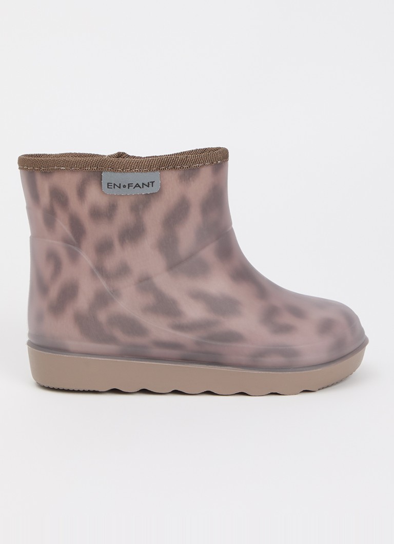 EN FANT Meisjes Thermo regenlaars met panterprint en logo in de kleur Lichtbruin, maat: 27