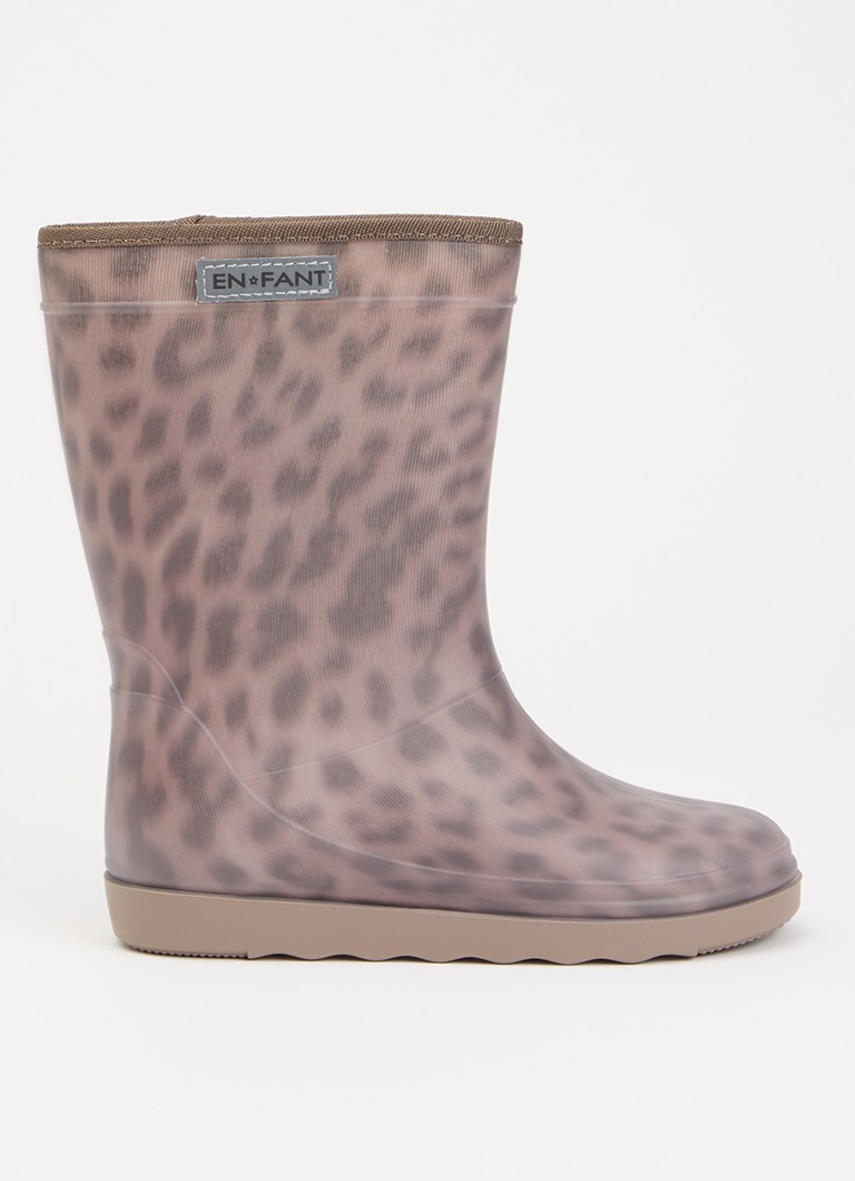 EN FANT Meisjes Thermo regenlaars met panterprint en logo in de kleur Lichtbruin, maat: 29