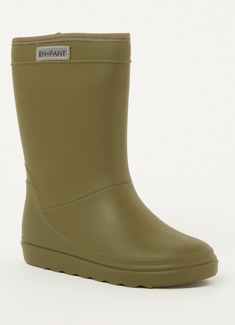 EN FANT Jongens Regenlaars met logo in de kleur Bronsgroen, maat: 29