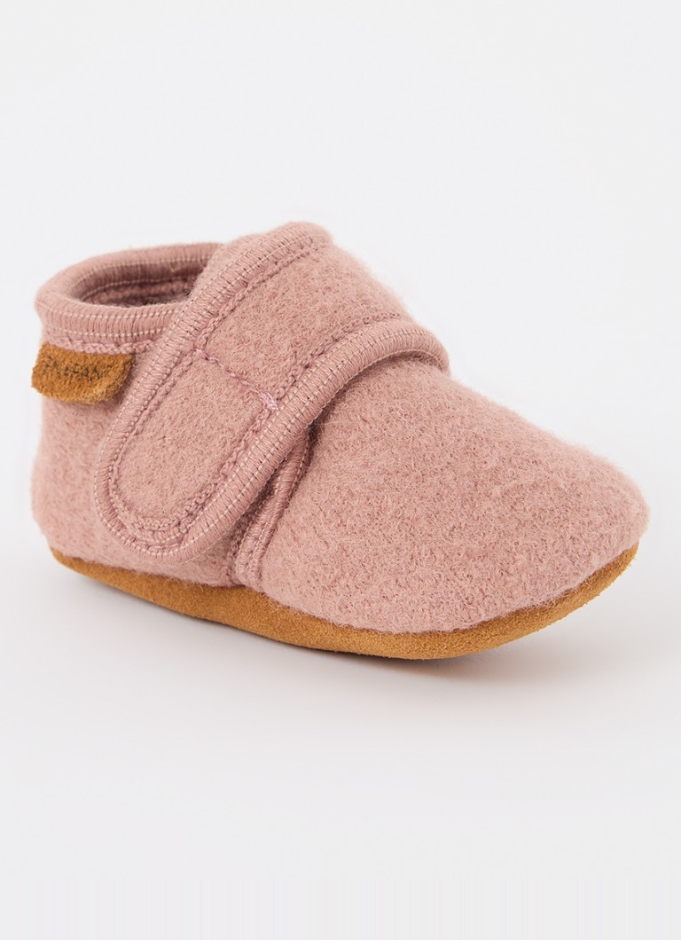 EN FANT Meisjes Babyschoentje van wol in de kleur Lichtroze, maat: 17/18