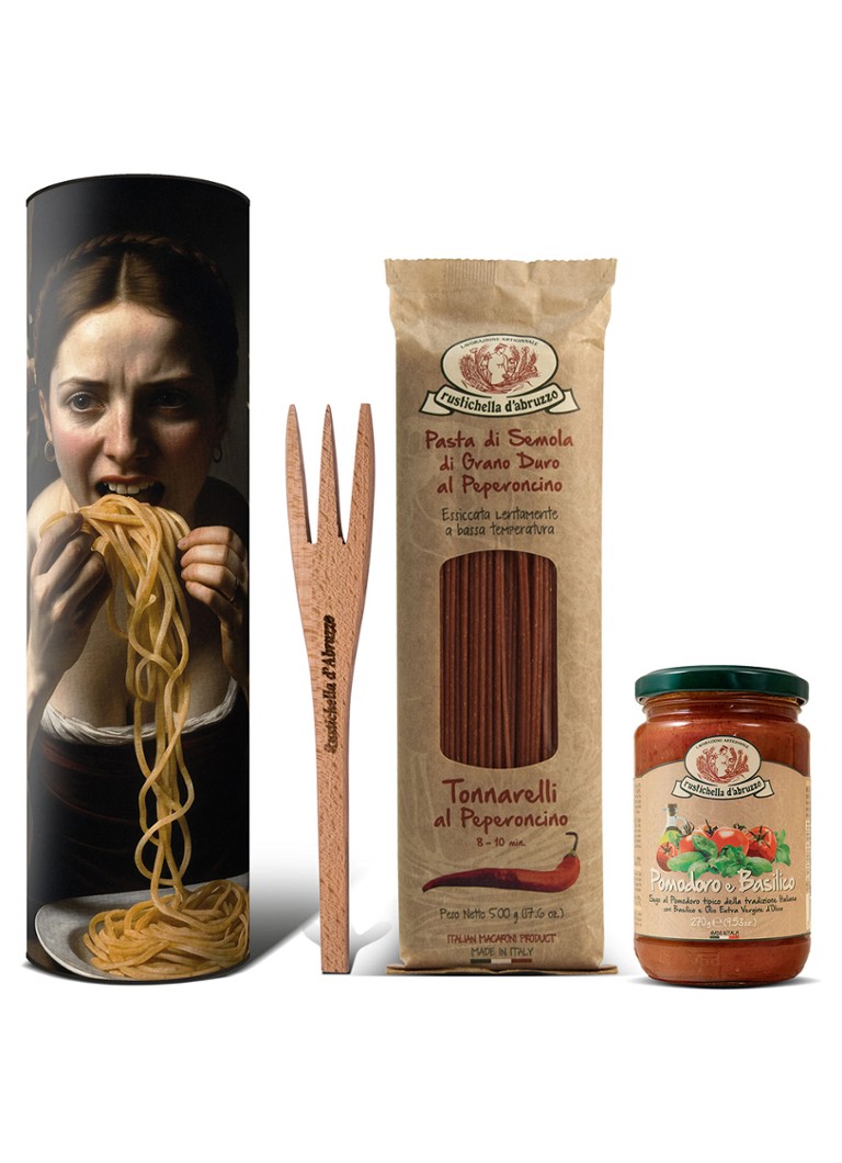 Rustichella d'Abruzzo Caravaggio Chili Tonnarelli & tomaat en basilicum saus - pasta geschenkset - Deal