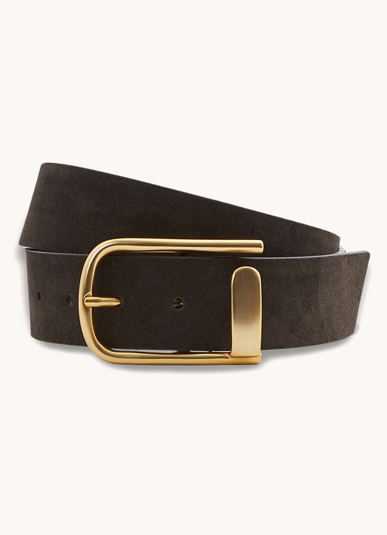 Reiss Dames Iyla riem van leer in de kleur Chocoladebruin