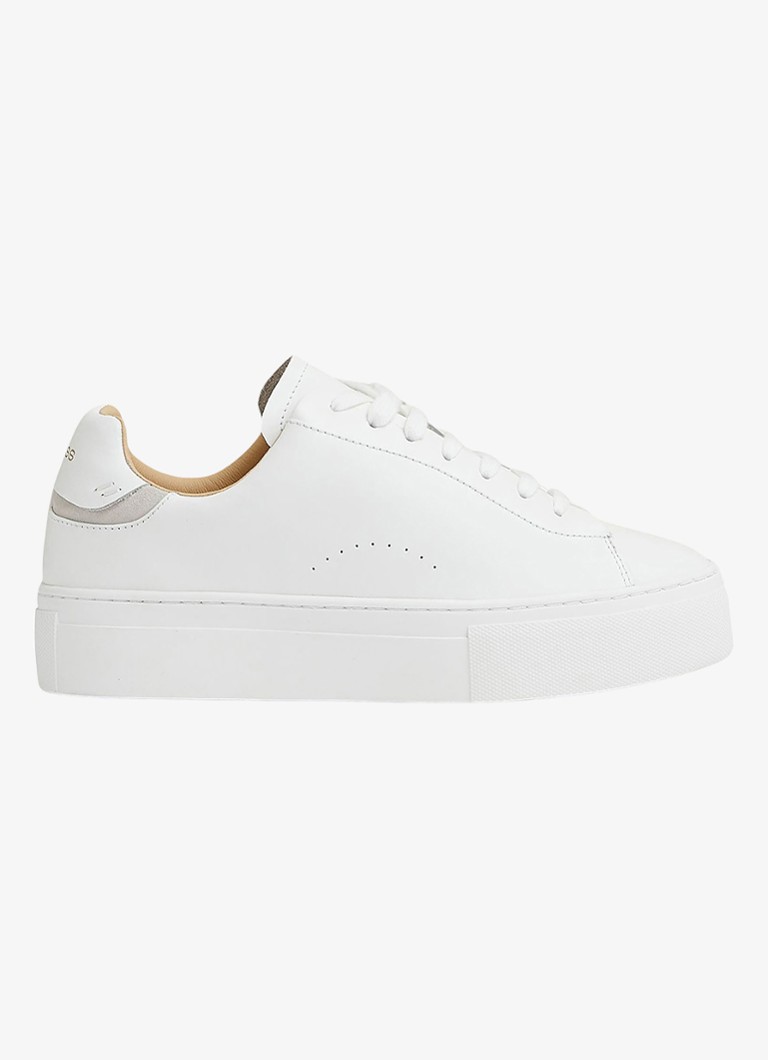 Reiss Dames Francesca sneaker met suède detail in de kleur Wit