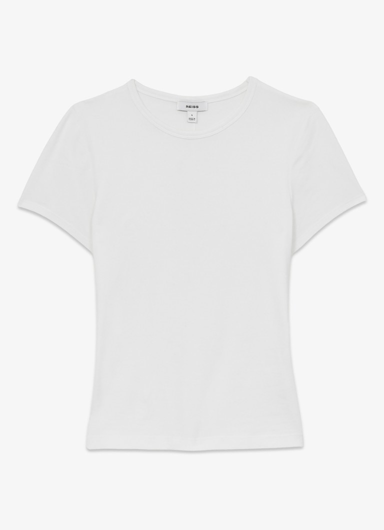 Reiss Dames Jolie T-shirt met stretch in de kleur Wit