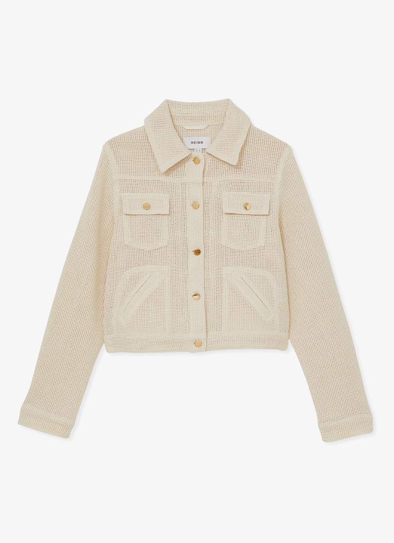 Reiss Dames Renzo jack met structuur in de kleur Creme