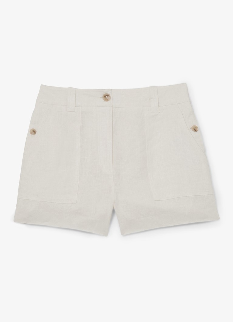 Reiss Dames ASHBY Linen Shorts in de kleur Wit