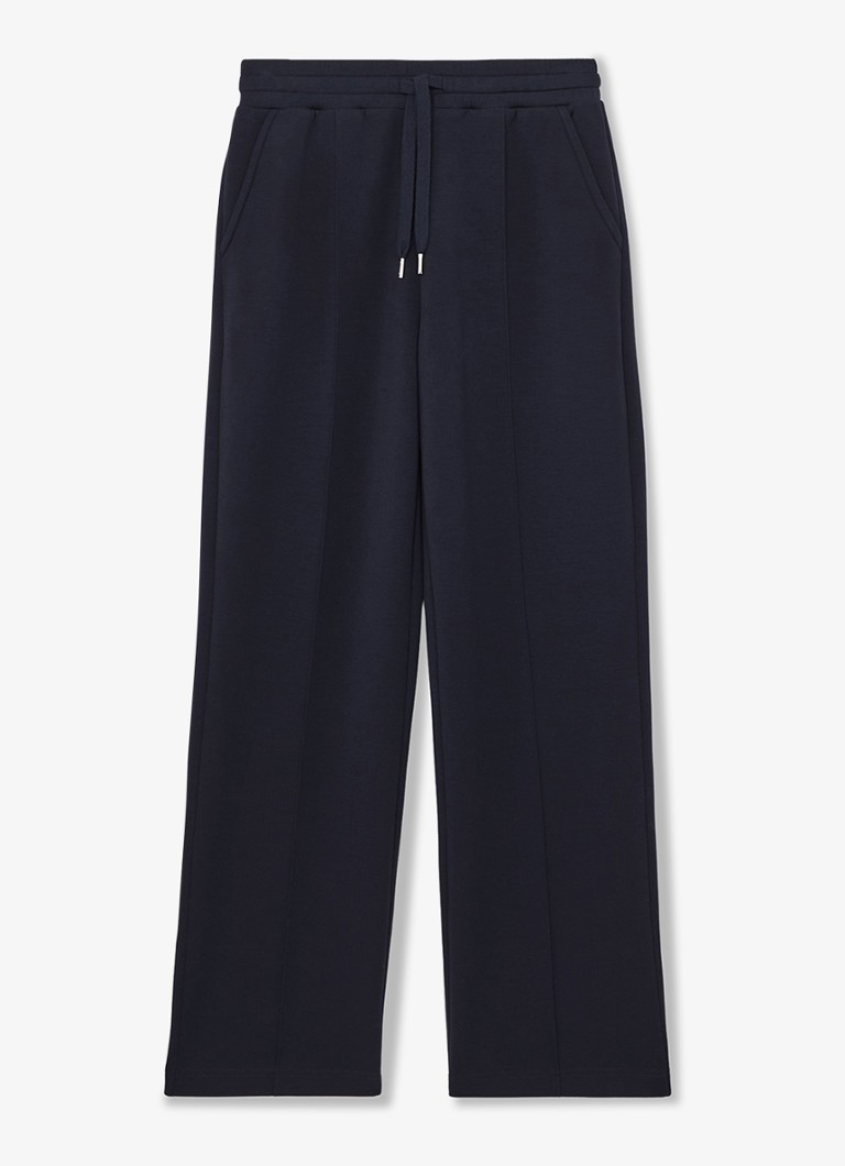 Reiss Dames Jemma high waist straight fit joggingbroek met steekzakken in de kleur Blauw