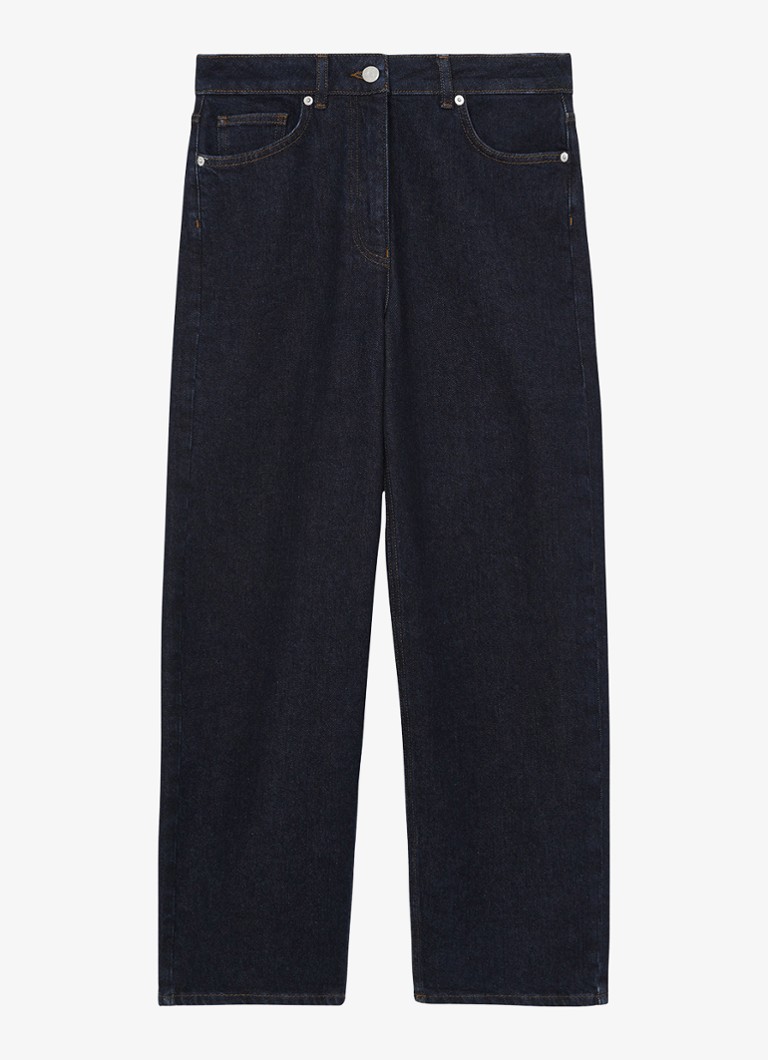 Reiss Dames Selin mid waist straight leg jeans met steekzakken in de kleur Donkerblauw