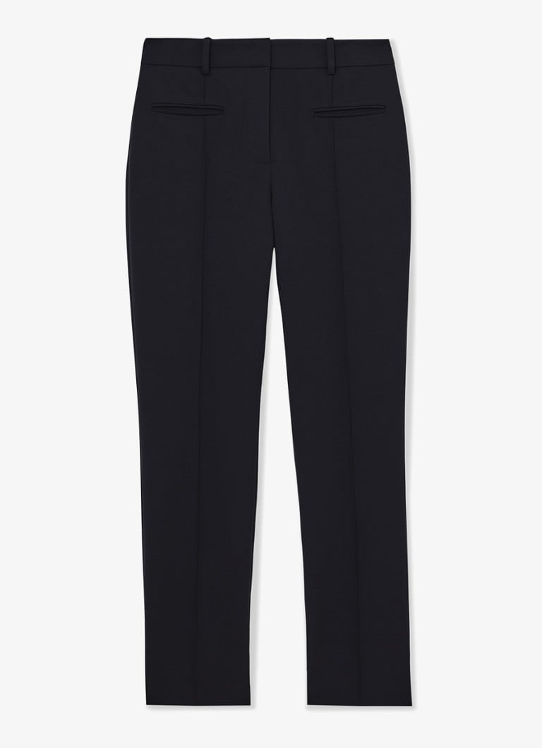 Reiss Dames Norla high waist tapered fit pantalon met paspelzakken in de kleur Blauw
