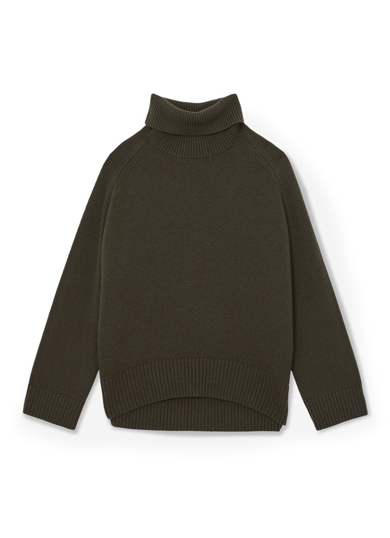 Reiss Dames Brooklyn fijngebreide trui in wolblend in de kleur Khaki