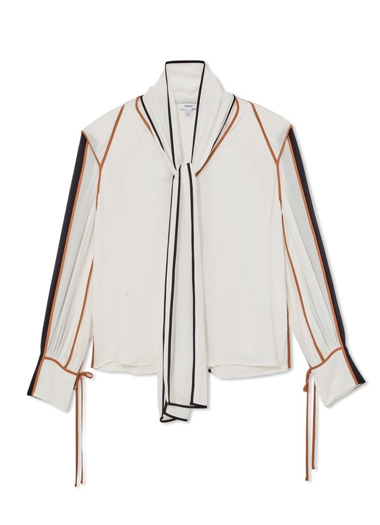 Reiss Dames Lulu tuniek met sjaalkraag in de kleur Wit