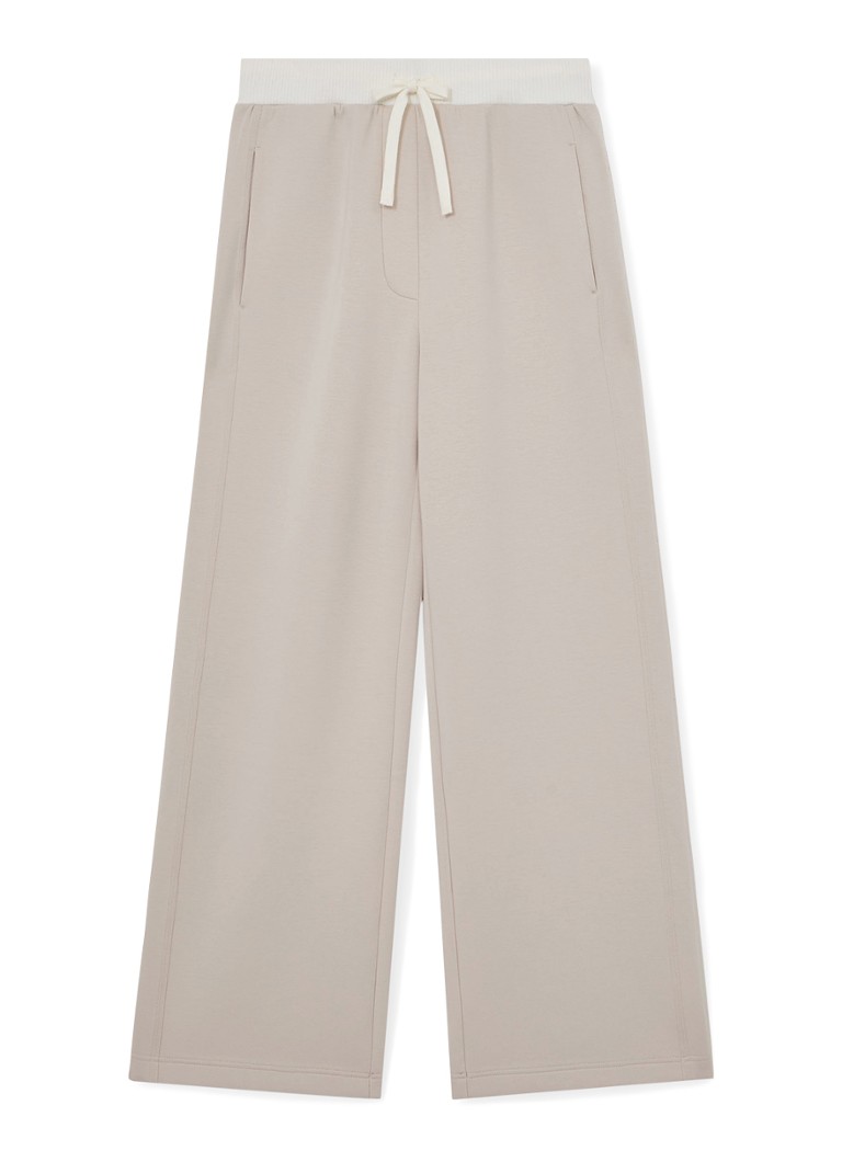 Reiss Dames Laney wide fit joggingsbroek met steekzakken in de kleur Beige