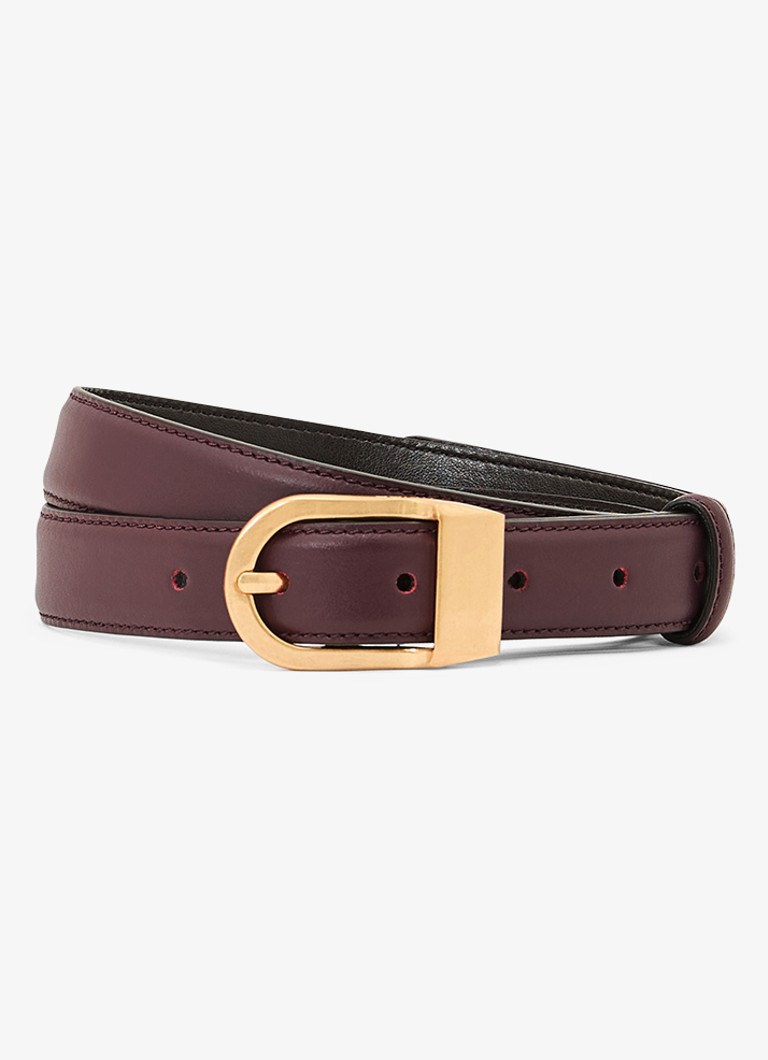 Reiss Dames Hazel riem van leer in de kleur Bordeauxrood