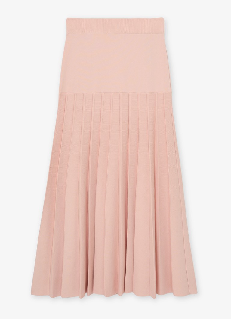 Reiss Dames Alice midi rok met plooien in de kleur Oudroze
