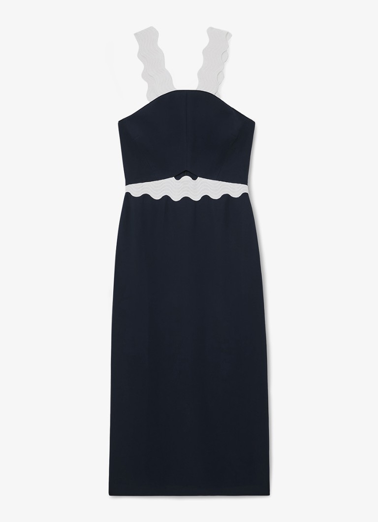 Reiss Dames Dillon midi jurk met grafisch detail in de kleur Multicolor
