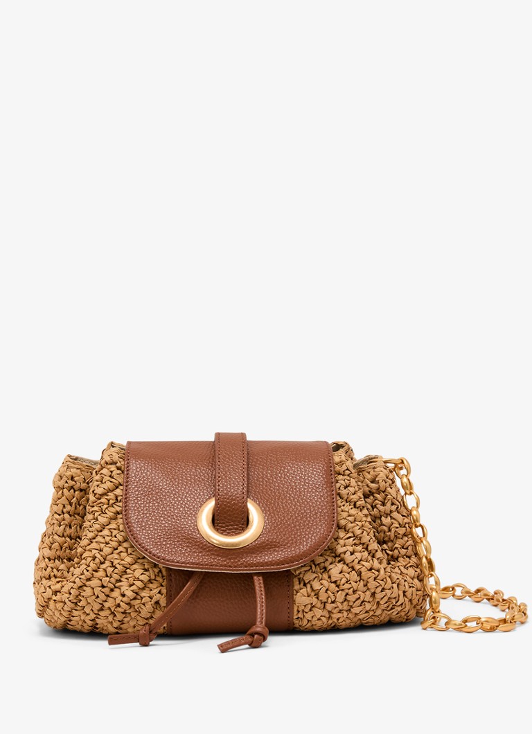 Reiss Dames Lori schoudertas met details van leer in de kleur Bruin