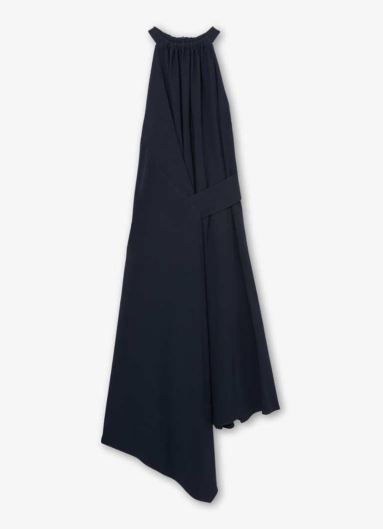 Reiss Dames Maeve midi jurk met gedrapeerd detail in de kleur Blauw