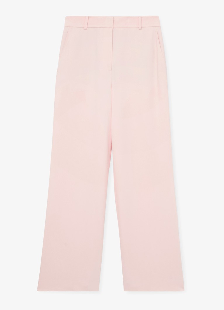 Reiss Dames High waist wide fit pantalon met steekzakken in de kleur Lichtroze