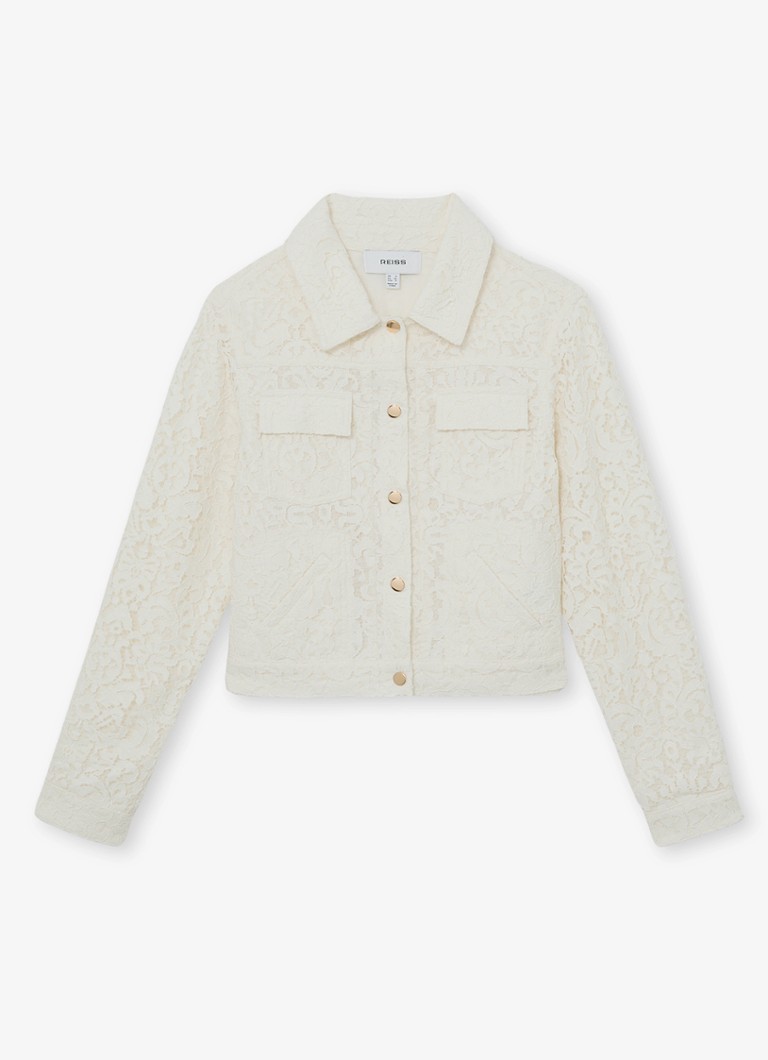 Reiss Dames Lori jack met kant in de kleur Wit