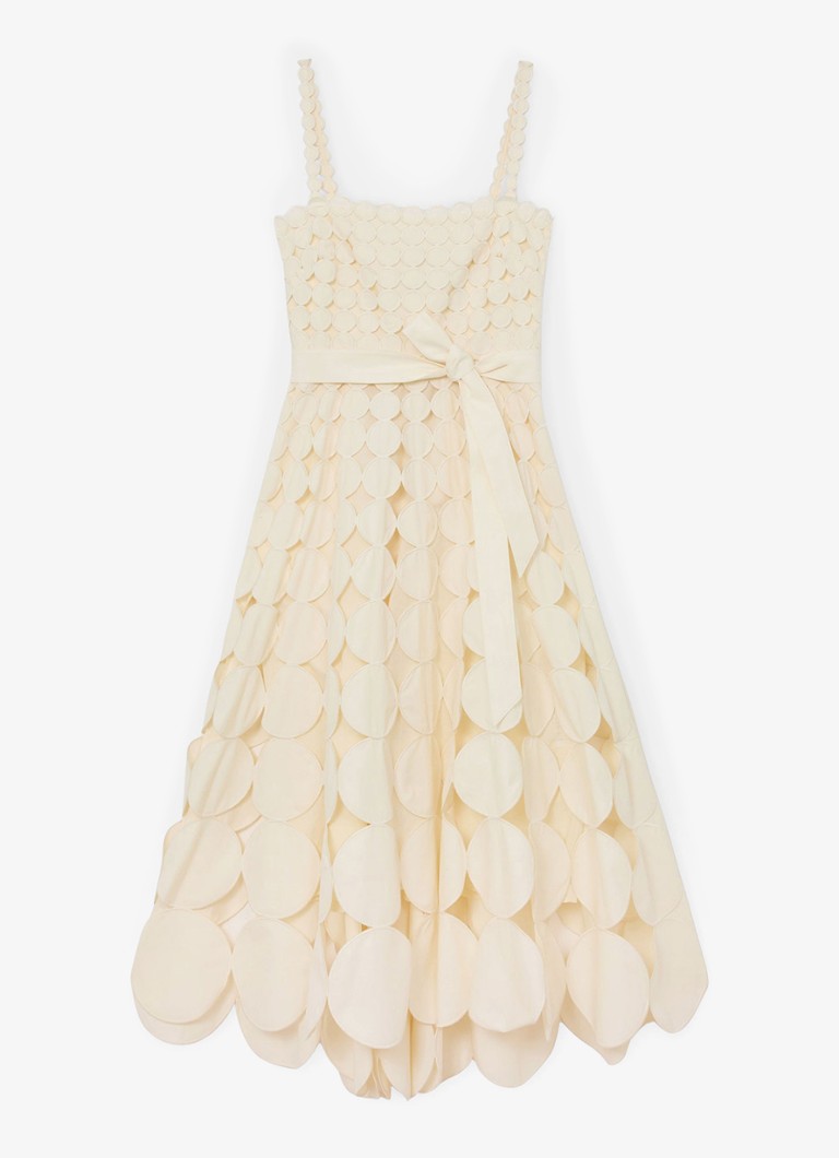 Reiss Dames Gigi midi jurk met cut-out detail in de kleur Creme
