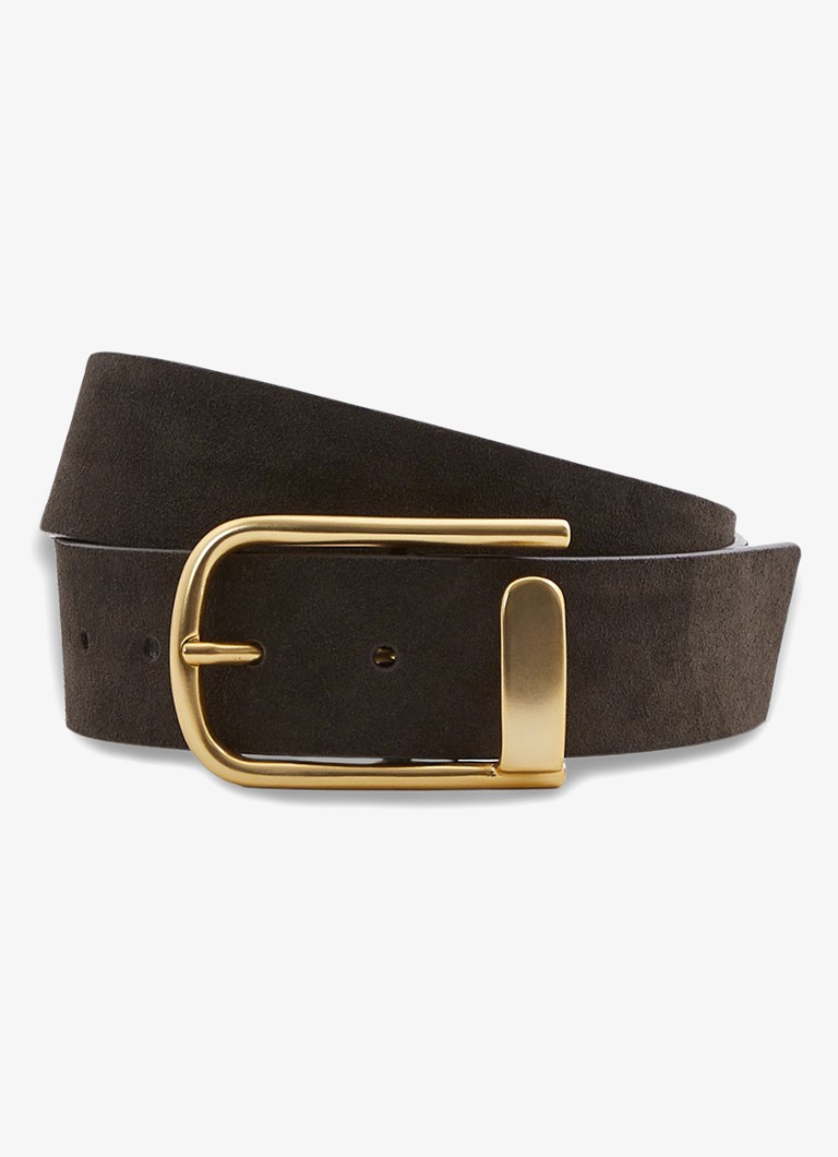Reiss Dames Iyla riem van leer in de kleur Chocoladebruin