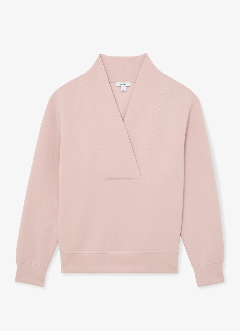 Reiss Dames Annabel sweater met v-hals in de kleur Roze